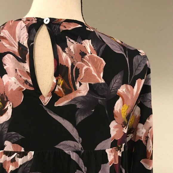 Bohemian style a line Long sleeve floral dress - Picture 7 of 12